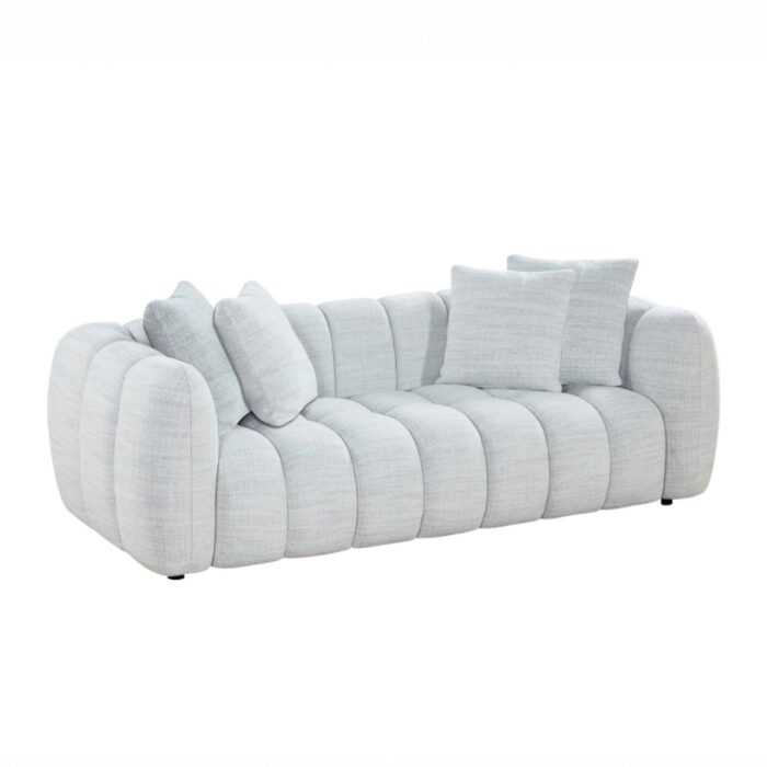 Aria Fabric 3-Seater Sofa in Grey - Modern Sculptural Design