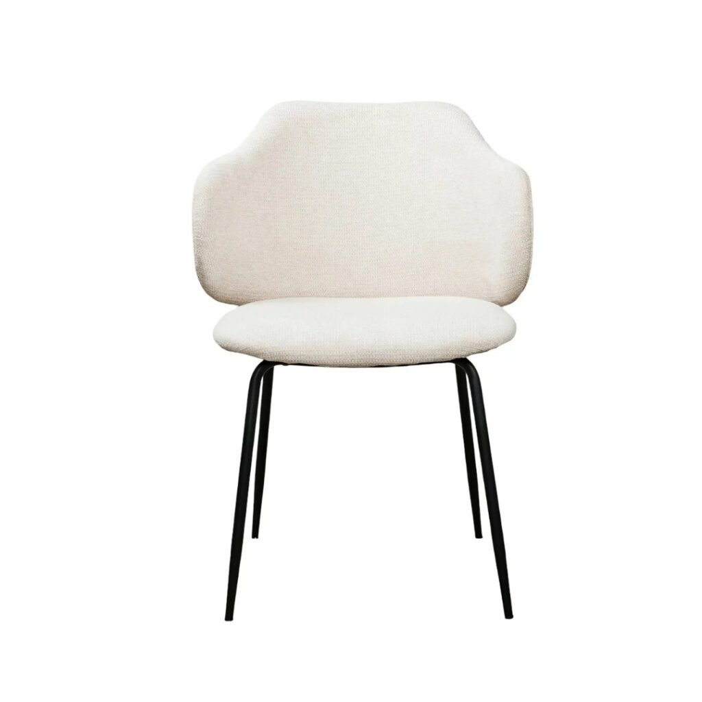 Elara Dining Chair - Sturdy Metal & Soft Fabric