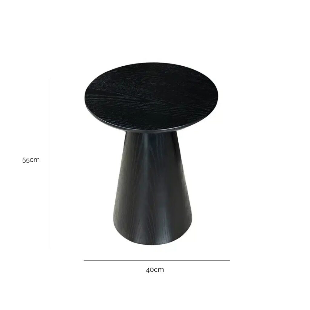 Finn Side Table with dimensions 40cm wide, 40cm deep, and 55cm high