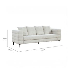 Jasper Fabric 3 Seater Sofa