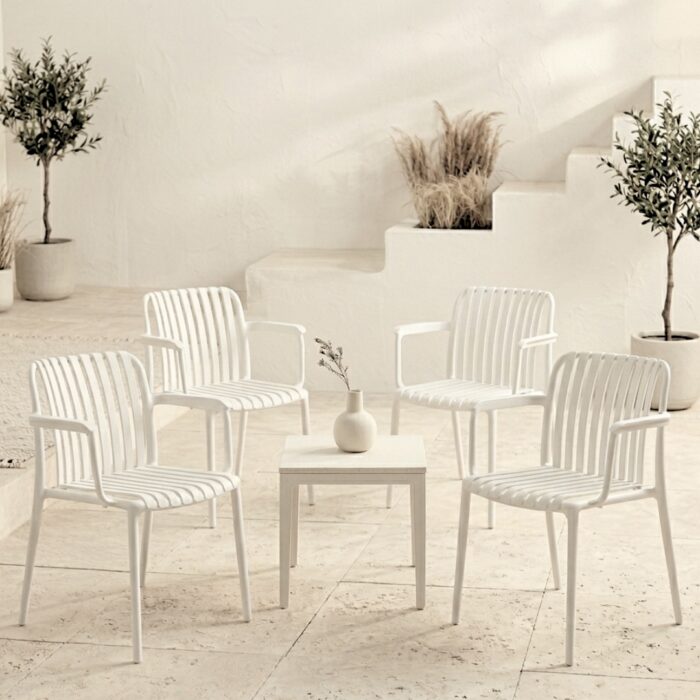 Milo Indoor Outdoor Dining Chairs Set of 4