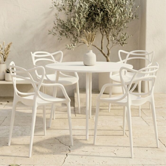 Pivot Indoor Outdoor Stackable Dining Chairs Set of 4