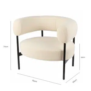 Alba Boucle Armchair Cream