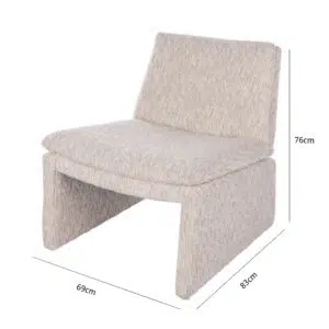 Austin Accent Chair, Taupe Ivory, Luxurious Comfort