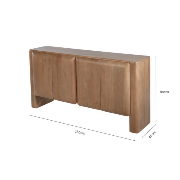 Curved Cushion Edged Buffet Unit – Light Brown