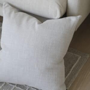 55cm x 55cm cushion with soft feather filling and removable cover