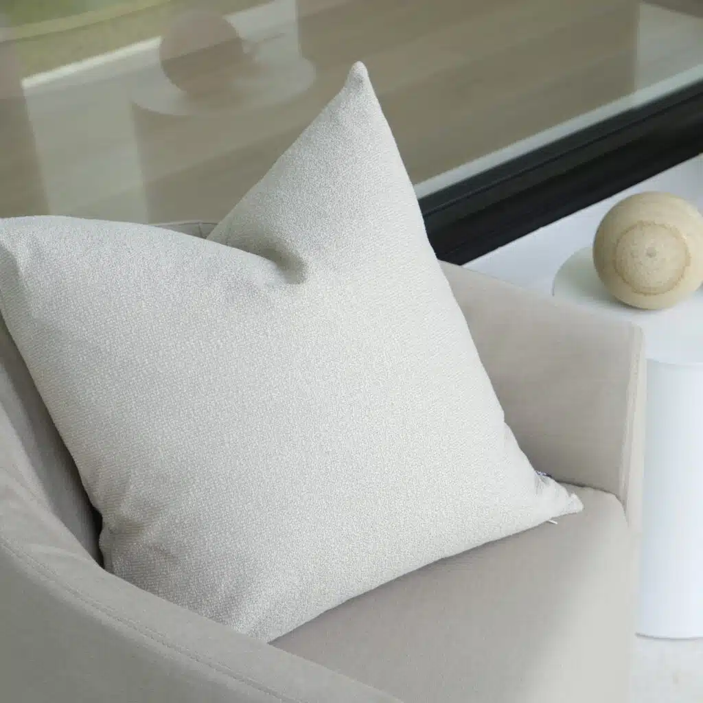 55cm x 55cm cushion with soft feather filling and removable cover