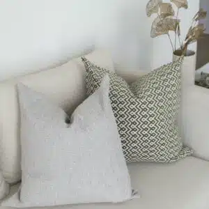 55cm x 55cm cushion with soft feather filling and removable cover