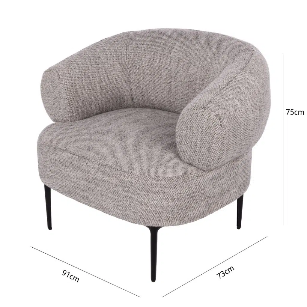 Eamon Armchair Grey Black Modern Comfort Sleek Design