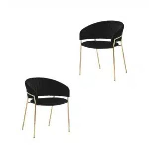 Lex Black Velvet Dining Chairs (set of 2)