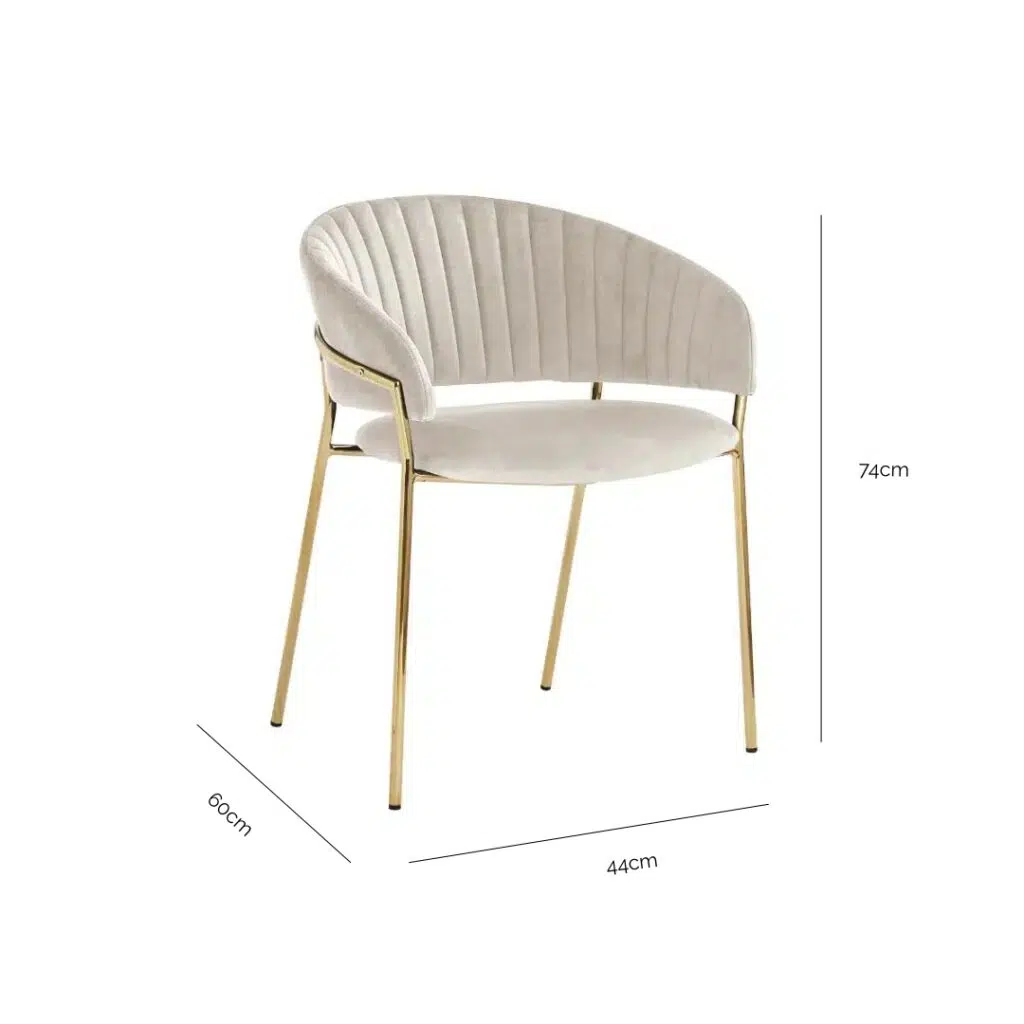 Lex Beige Velvet Dining Chairs