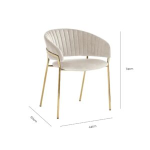 Lex Beige Velvet Dining Chairs