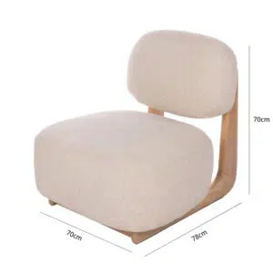 Tatum Armchair Off White, cozy boucle, timber frame, outdoor luxury seating