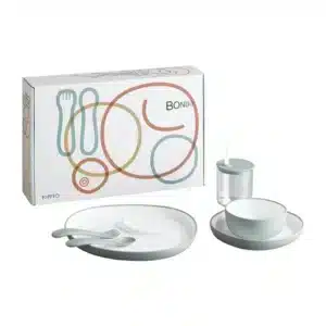 Children’s Tableware Set of 6 by Kinto – Blue Grey