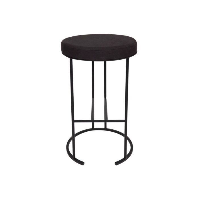 Blackley Black Iron Kitchen Stool – Black Linen