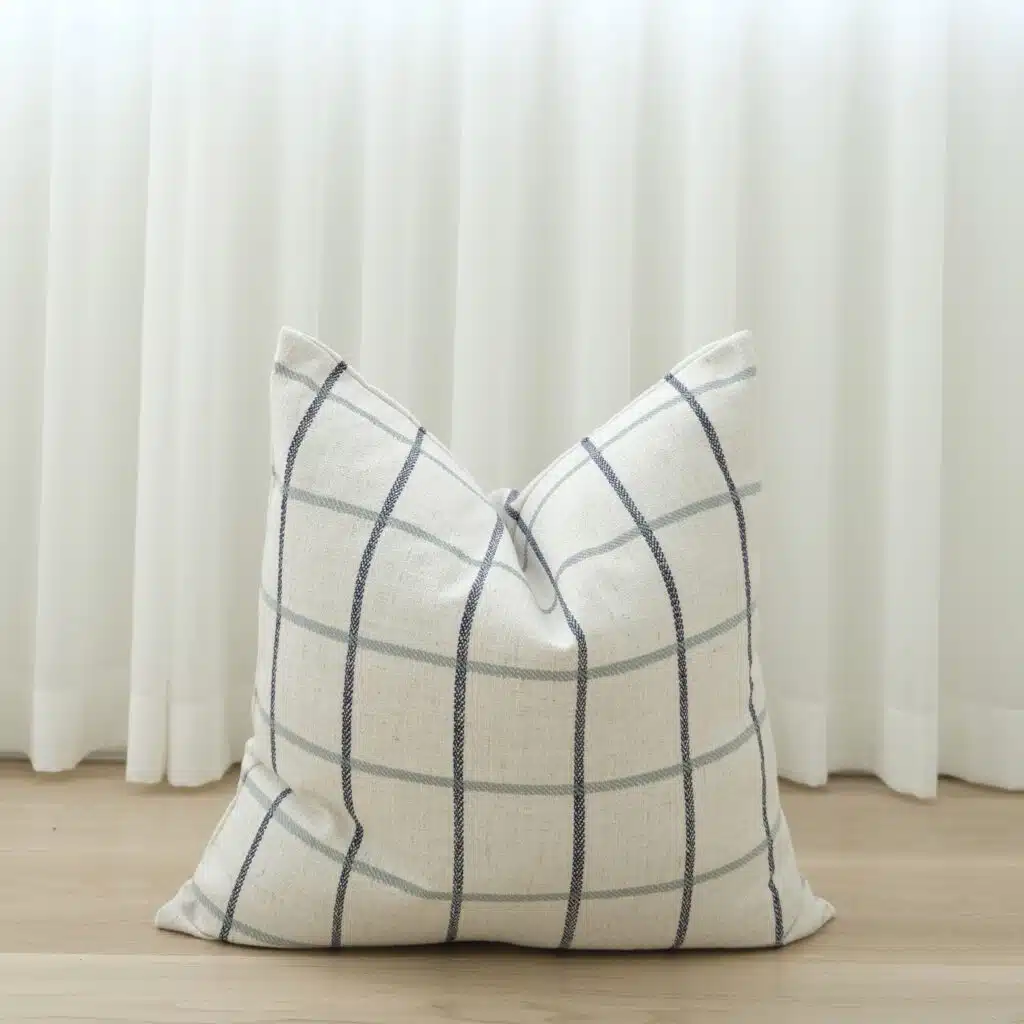 55cm x 55cm cushion with soft feather filling and removable cover