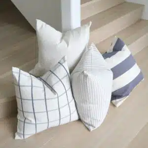 55cm x 55cm cushion with soft feather filling and removable cover