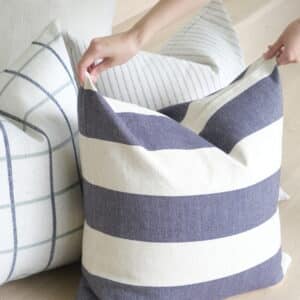 55cm x 55cm cushion with soft feather filling and removable cover