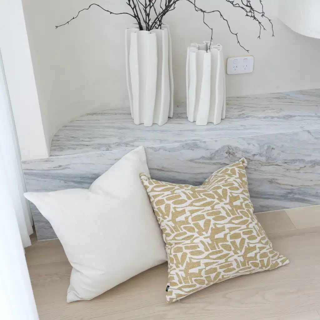 55cm cushion with soft feather filling and removable cover