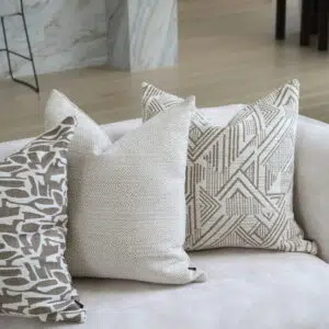 55cm cushion with soft feather filling and removable cover
