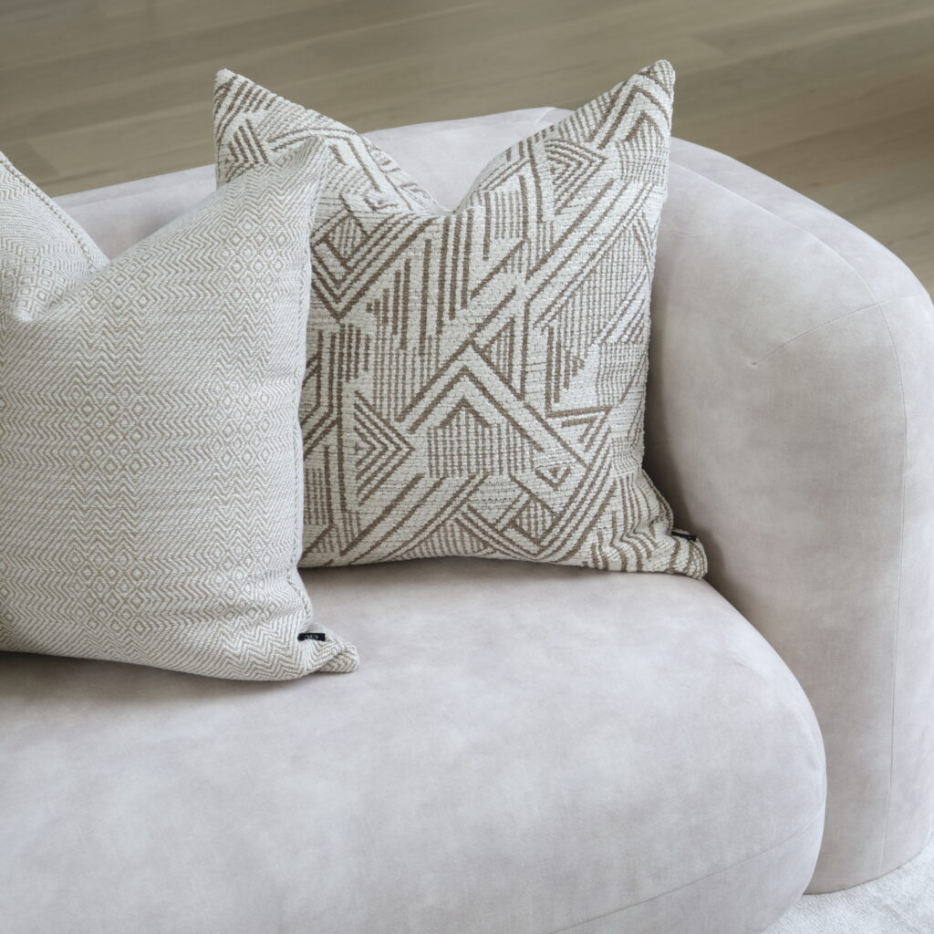 55cm cushion with soft feather filling and removable cover