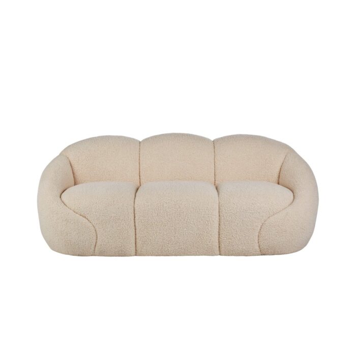 Formes Teddy Bear Curved 3 Seater Sofa – Off White