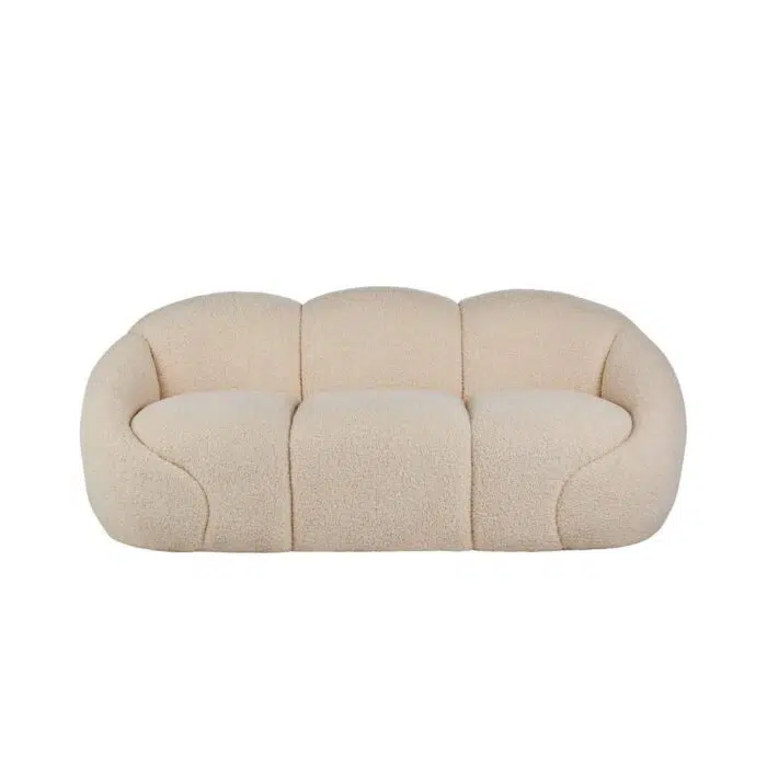 Formes Teddy Bear Curved 3 Seater Sofa – Off White