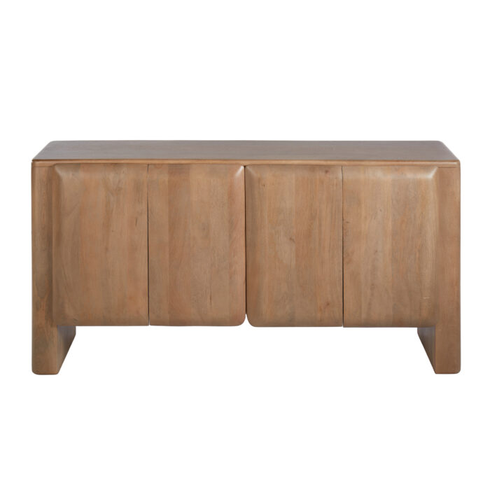 Curved Cushion Edged Buffet Unit – Light Brown