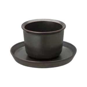 Leaves To Tea Cup & Saucer by Kinto – Black