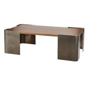 Asher Coffee Table Gunmetal & Walnut
