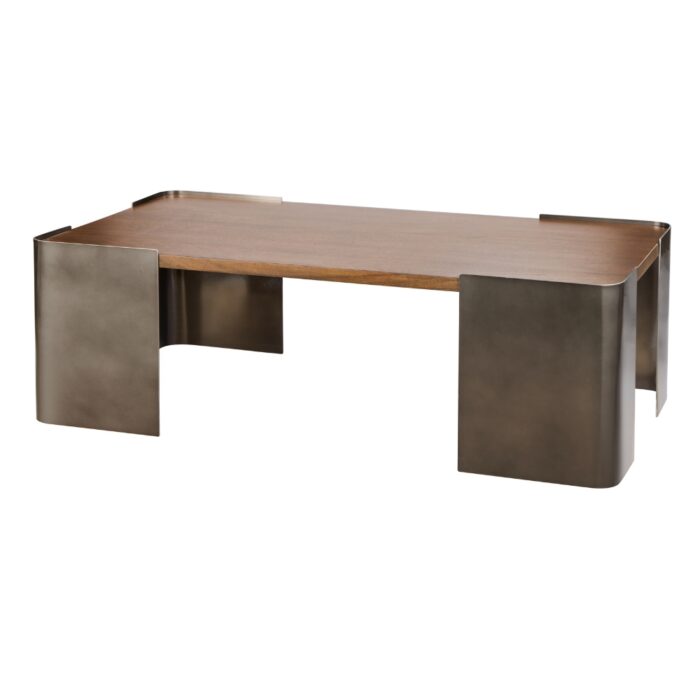 Asher Coffee Table Gunmetal & Walnut