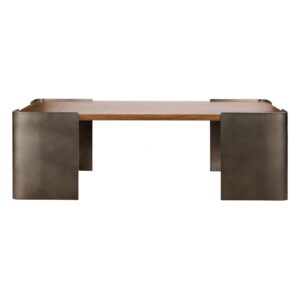 Asher Coffee Table Gunmetal & Walnut