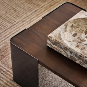 Asher Coffee Table Gunmetal & Walnut
