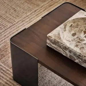 Asher Coffee Table Gunmetal & Walnut