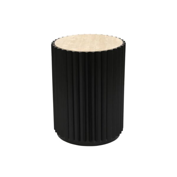 Carter Travertine Side Table - Black
