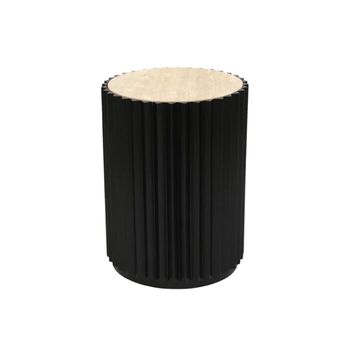 Carter Travertine Side Table – Black