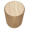 Carter Travertine Side Table - Walnut
