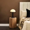 Carter Travertine Side Table - Walnut