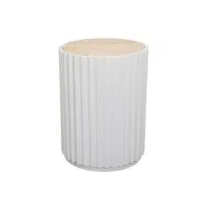 Carter Travertine Side Table - White