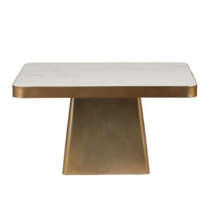 Dutton Coffee Table - Gold & White Marble