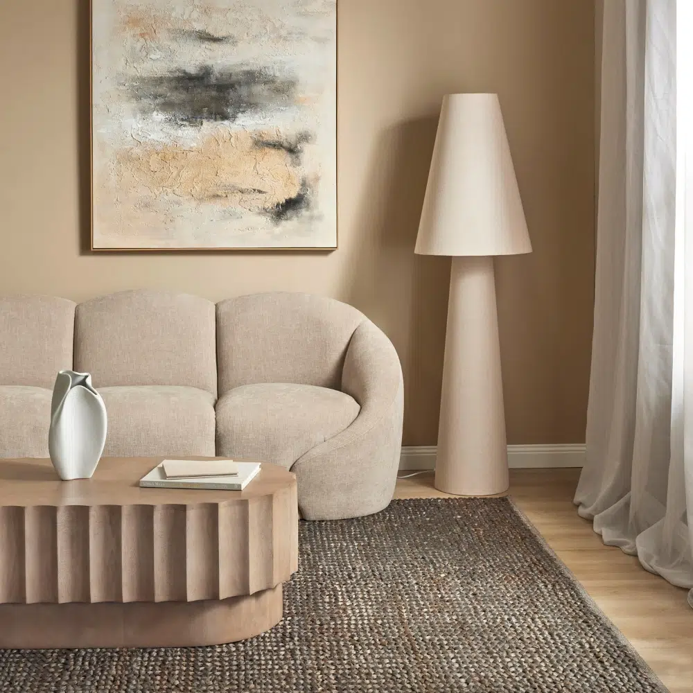 Formes Curved 3 Seater Sofa -Taupe