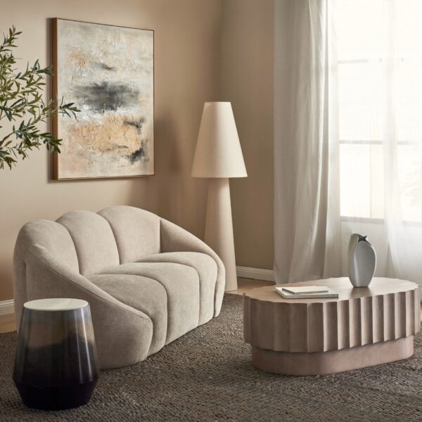Formes Curved 3 Seater Sofa -Taupe