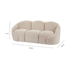 Formes Curved 3 Seater Sofa Taupe