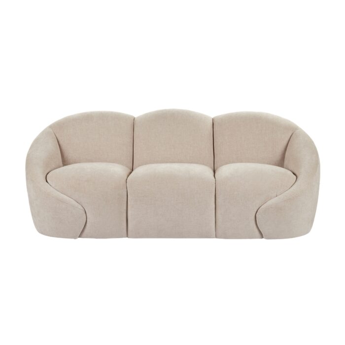 Formes Curved 3 Seater Sofa -Taupe
