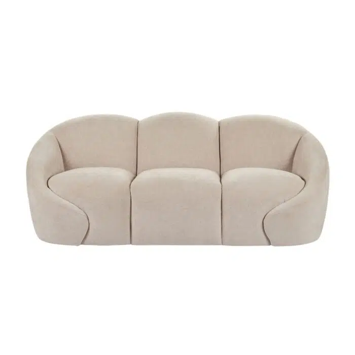 Formes Curved 3 Seater Sofa -Taupe
