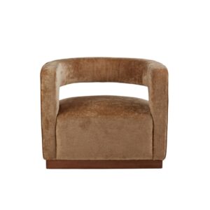 Gold Aged Velvet Armchair Gold Walnut