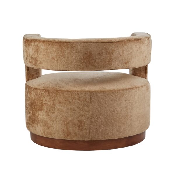 Gold Aged Velvet Armchair - Gold & Walnut