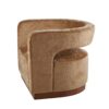 Gold Aged Velvet Armchair - Gold & Walnut