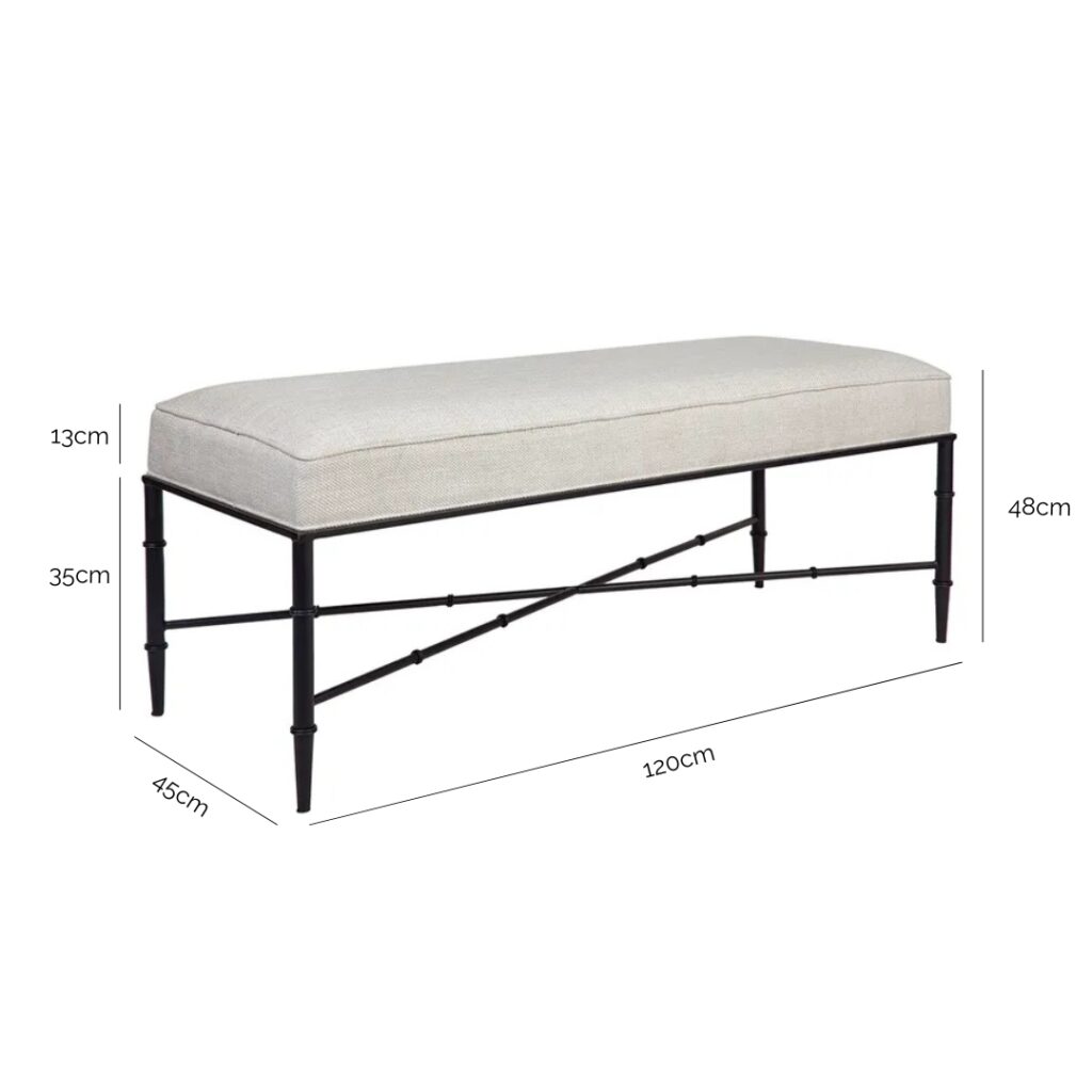 Hacienda Bench Ottoman Natural Linen