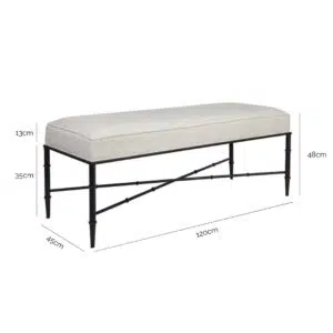 Hacienda Bench Ottoman Natural Linen
